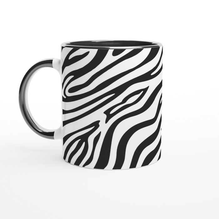 Tasse mit Zebramuster - schwarz/weiß, verschiedene Farben