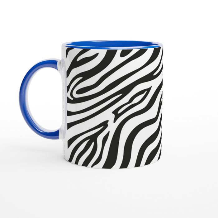 Tasse mit Zebramuster - schwarz/weiß, verschiedene Farben