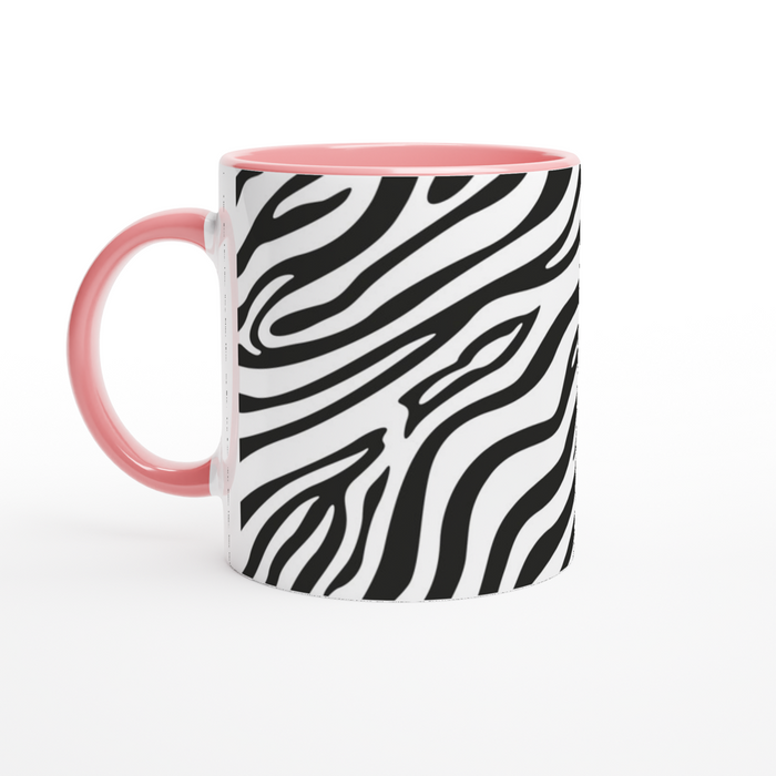 Tasse mit Zebramuster - schwarz/weiß, verschiedene Farben