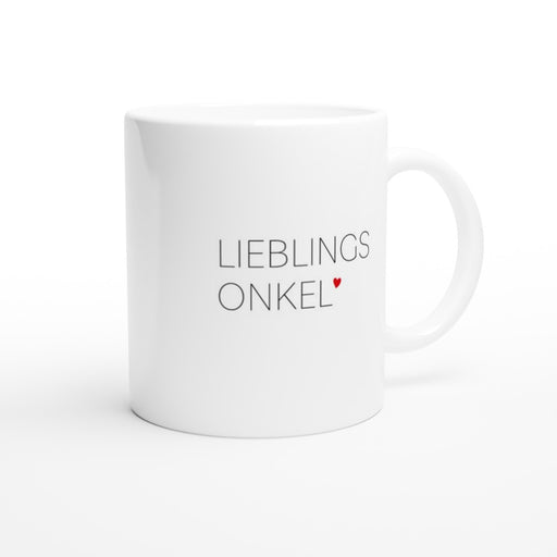 Tasse LIEBLINGS ONKEL mit Herz - rot