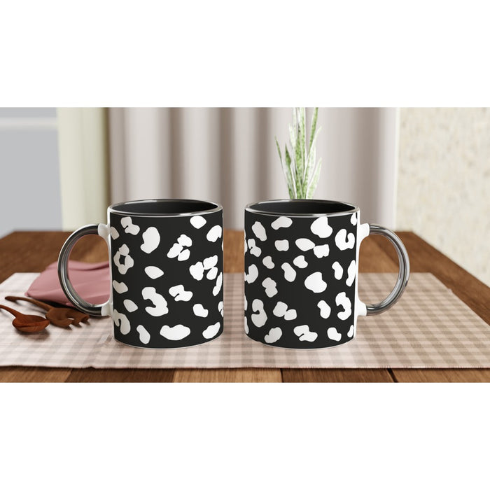 Tasse mit Leopardenmuster - schwarz/weiß, verschiedene Farben