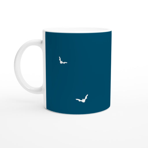 Tasse mit Fledermäusen - ozeanblau/weiß