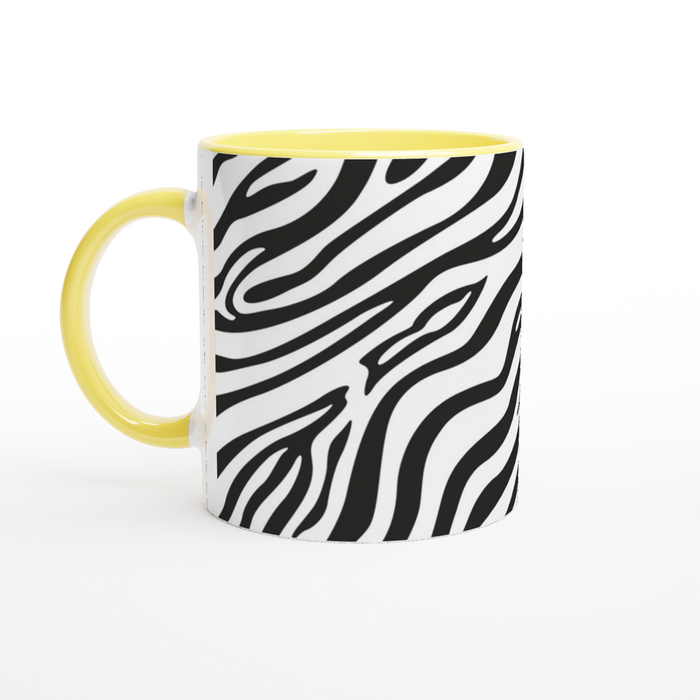 Tasse mit Zebramuster - schwarz/weiß, verschiedene Farben